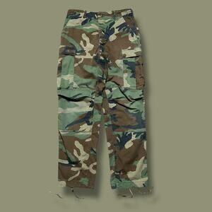 Vintage Military Pants Woodland Camo Cargo Trousers 90s y2k Small 30x31